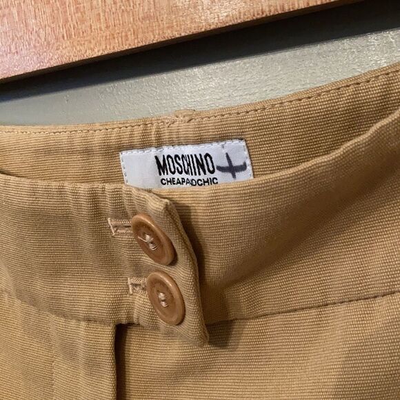 MOSCHINO Cheap and Chic Cotton Wool Blend Wide Leg Dress Pants Trousers Tan - Picture 9 of 9